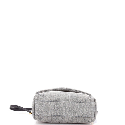 Saint Laurent Loulou Shoulder Bag Matelasse Chevron Denim Toy