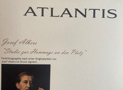 Josef Albers Lithograph Coa Numbered By Hand Signed O.P. Stamp