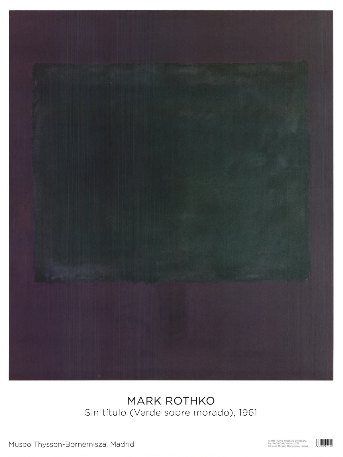 Abstract MARK ROTHKO Green on Purple 1961 35.5" x 26.75" Offset Lithograph 2022