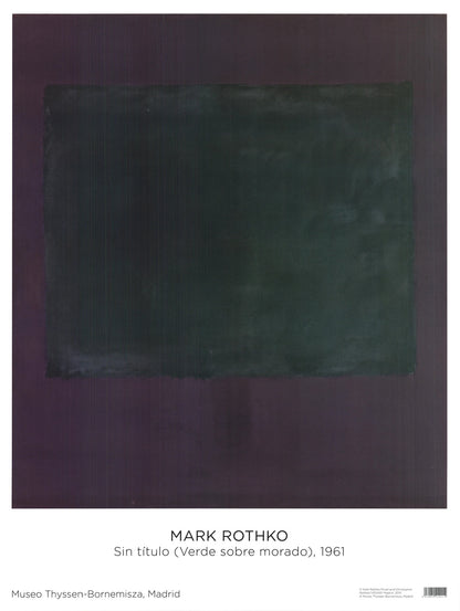Abstract MARK ROTHKO Green on Purple 1961 35.5" x 26.75" Offset Lithograph 2022