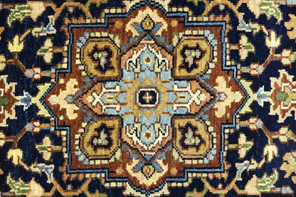 Handmade Heriz Serapi Runner Rug Geometric