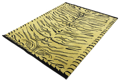 Handmade Nepali Wool Oriental Rug Modern Tribal