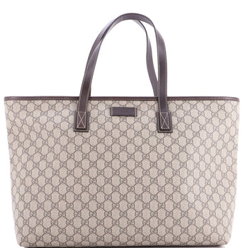 Gucci Plus Tote Gg Coated Canvas With Leather Large