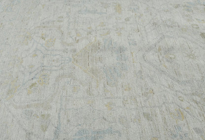 Handspun Wool Oushak Rug Muted Floral Design Bedroom Oriental Carpet 9X12 ft