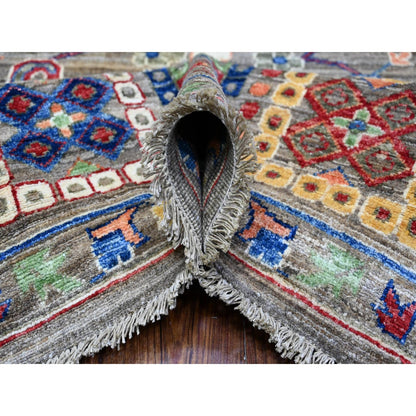 8'X9'10" Gray Aryana Collection Antique Mahal Design Oriental Rug