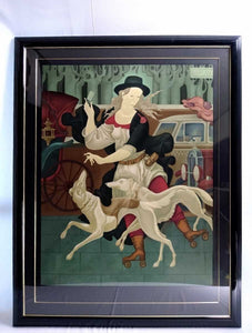 Janet and Emmanuel Snitkovsky " FifthAve "Original Silkscreen Ukrainian art