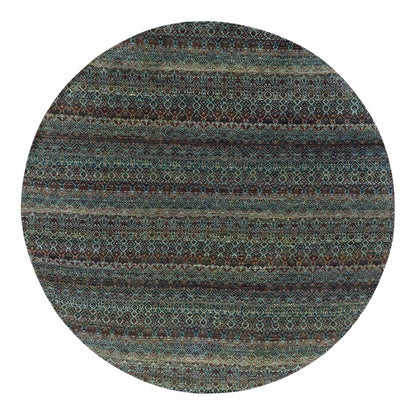 9'10"X9'10" Brown Hand Knotted Kohinoor Herrita Design Wool Round Rug
