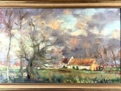 Signed Original Oil Painting Framed French Art Landscape By Richard Nahmias