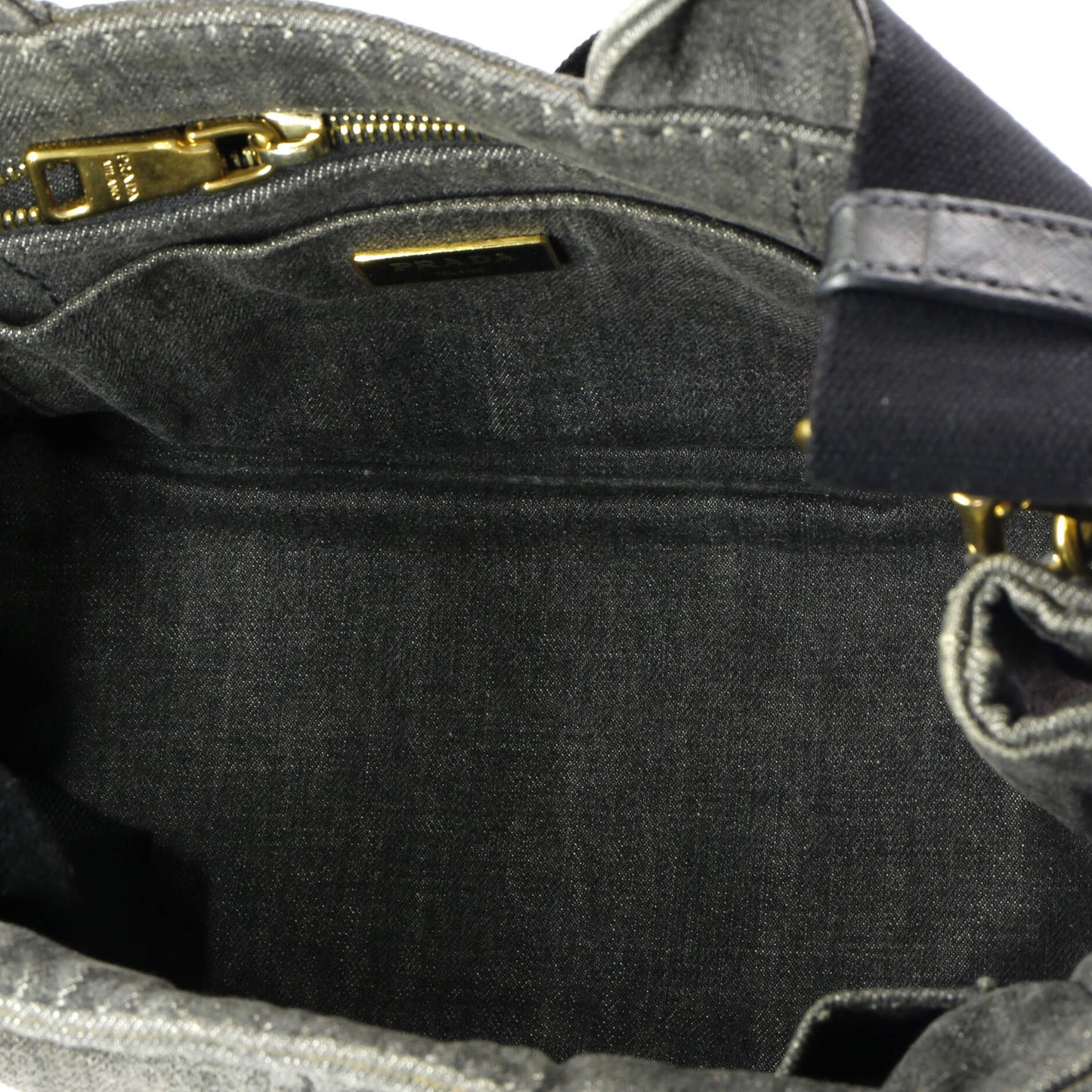 Prada Canapa Convertible Tote Denim Mini