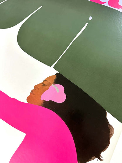 Linen United Airlines Hawaii Poster Pegge Hopper 1985 On