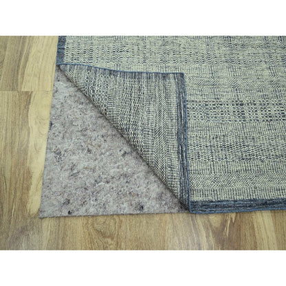 8'10"X11'10" Blue Hand Knotted Oriental Rug Oxidized Grass Design Wool