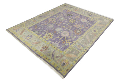 Hand-Knotted Muted Oushak Rug Colorfast Oriental