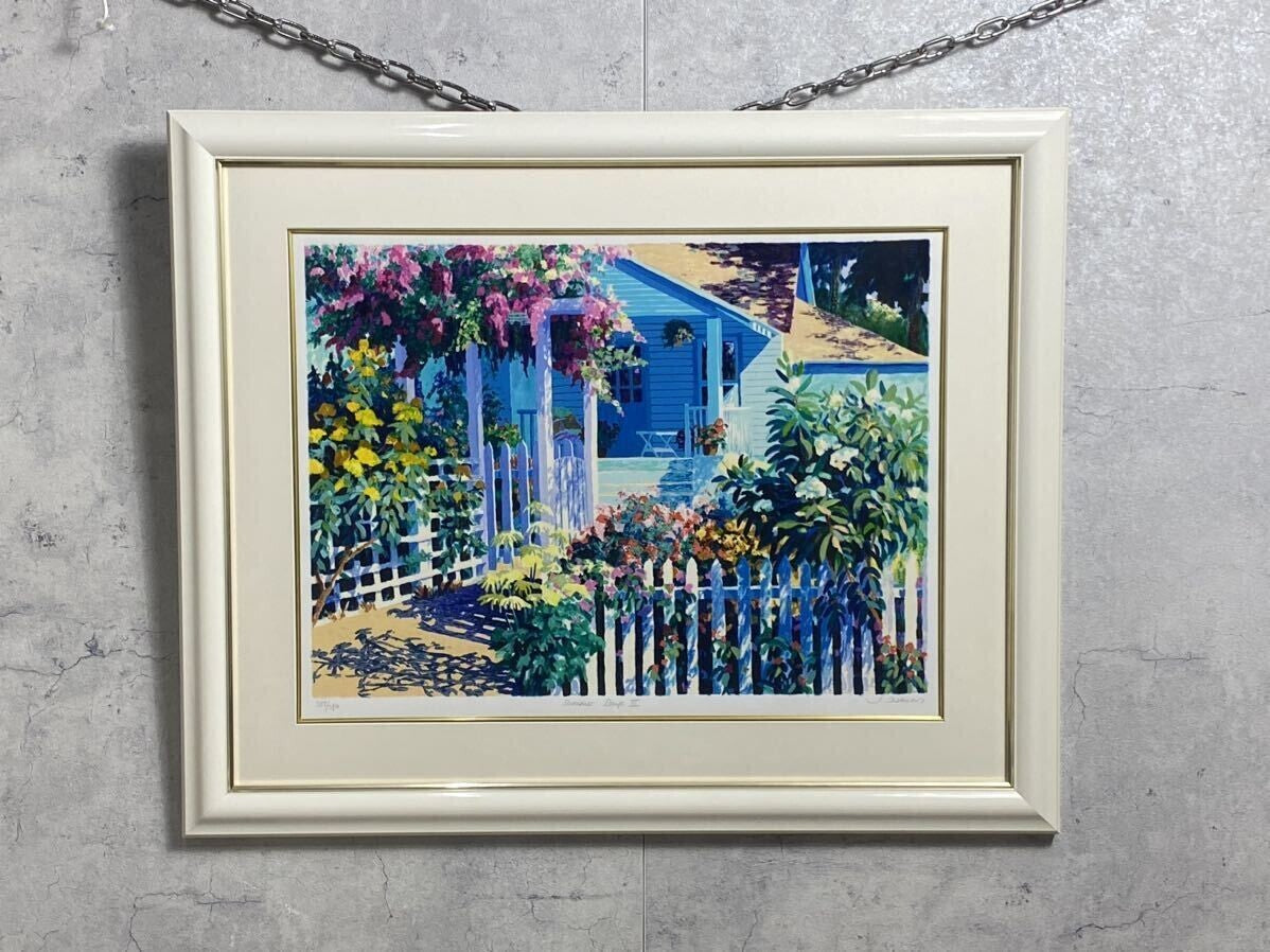 Julian Askins Original Lithograph Art Print Signed Framed "Summer Days"