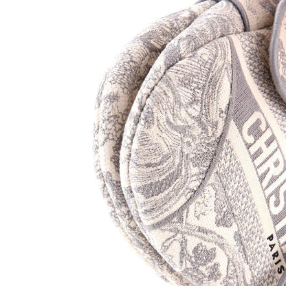 Christian Dior Saddle Bag Logo Embroidered Canvas Medium