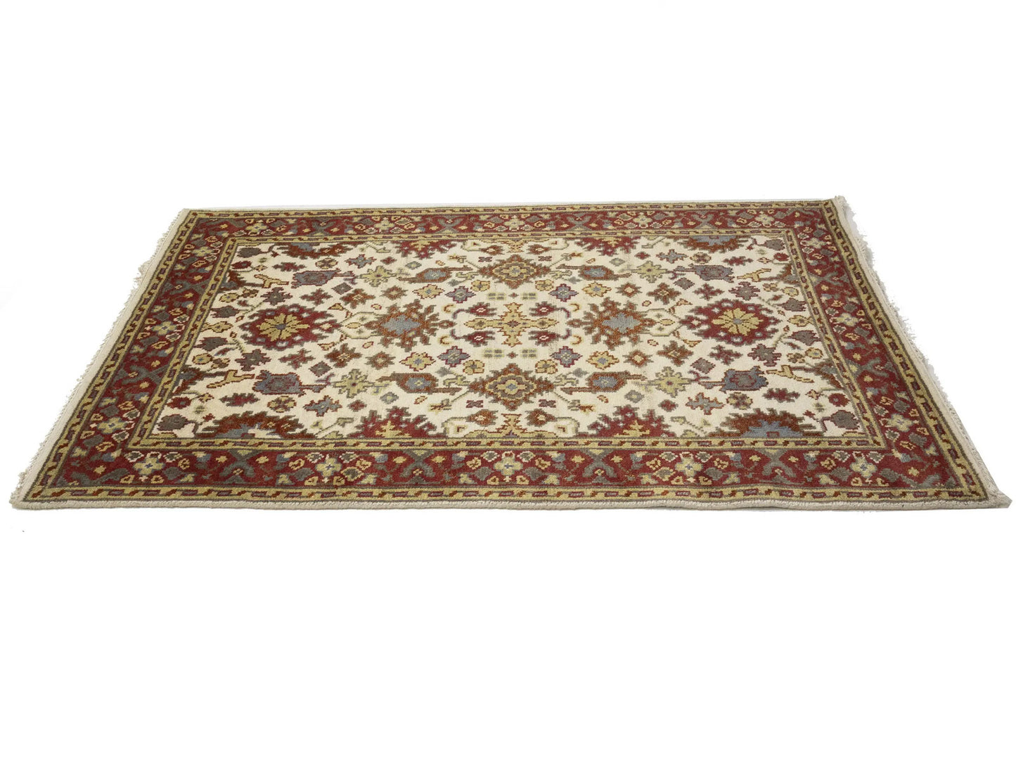 Cream Oushak Chobi Oriental Rug Handmade Large Floral Room Dcor Carpet 4X6 ft