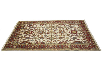 Cream Oushak Chobi Oriental Rug Handmade Large Floral Room Dcor Carpet 4X6 ft