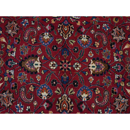 9'9"X12'10" Red Zoroastrian Clean Full Pile Pure Wool Hand Knotted Rug