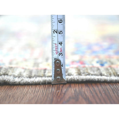 4'X6' Gray Peshawar Ziegler Mahal Design Hand Knotted Pure Wool Rug