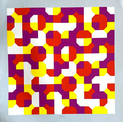 Bruno Munari 'Curve Of Peano 'Serigraph 1994, 70X70 Cm