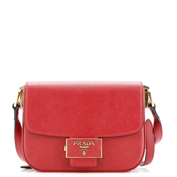 Prada Embleme Flap Bag Saffiano Leather Small