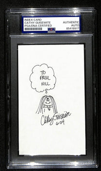 Cathy Guisewite Signed/Inscribed Index Card Cartoonist 