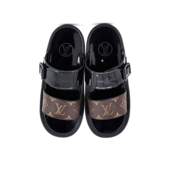 Louis Vuitton Women'S Sunbath Flat Mule Sandals Monogram Canvas And Rubber
