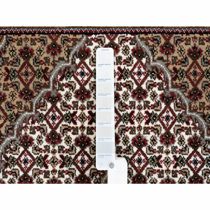 4'X6' Tebraz Mahi Fish Medallion Design Wool And Silk Handknotted Rug