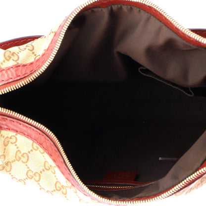 Gucci Charlotte Zip Hobo Gg Canvas With Leather Medium