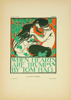 Bradley Hearts Trumpfor Affiches Etrangeres 1897 Original Stone Litho