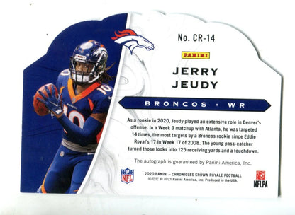 Jerry Jeudy 2020 Panini Chronicles Crown Royale #Cr-14 (20/75 ) Autographed Card