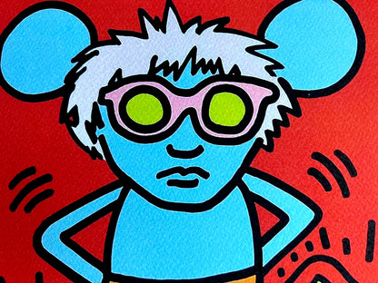 Keith-Haring Lithograph From An Painting - Coa Signed Pen - Numbered A Hand