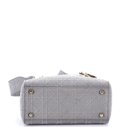 Christian Dior Lady D-Lite Bag Cannage Embroidered Canvas Medium