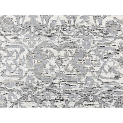 2'7"X14'1" Ivory Oushak Hand Knotted Natural Wool Runner Rug