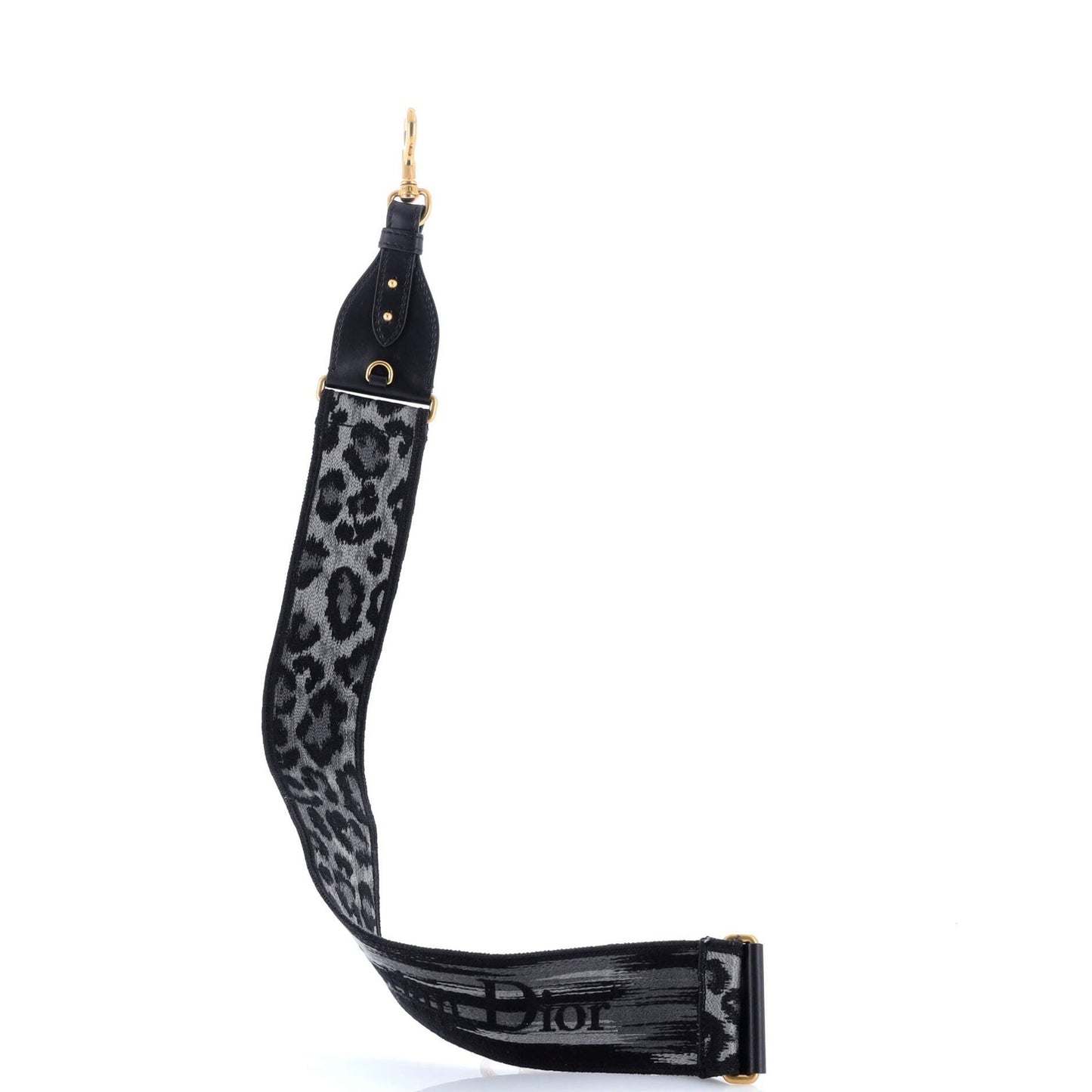 Christian Dior Logo Shoulder Strap Embroidered Canvas