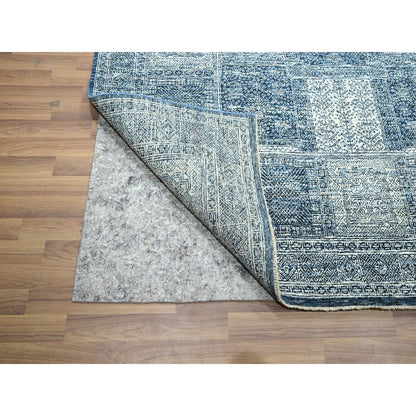 8'1"X10'2" Aegean Blue Garden Design Agra Hand Knotted 100% Wool Rug