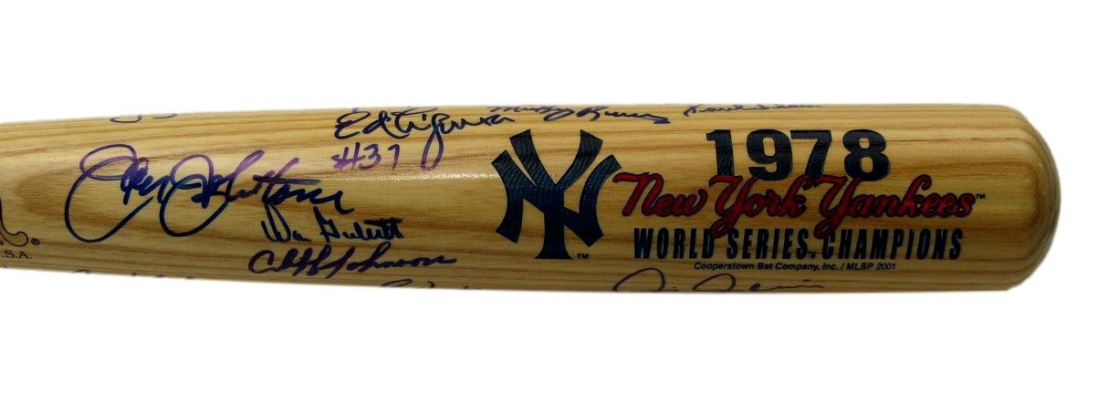 1978 Ws Champs New York Yankees Cooperstown Bat Signed By 14 Players 197464
