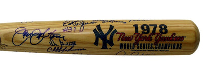 1978 Ws Champs New York Yankees Cooperstown Bat Signed By 14 Players 197464