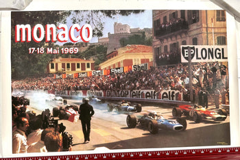 Monaco Grand Prix 1969 Poster Artwork Maestri Vintage French Race Car