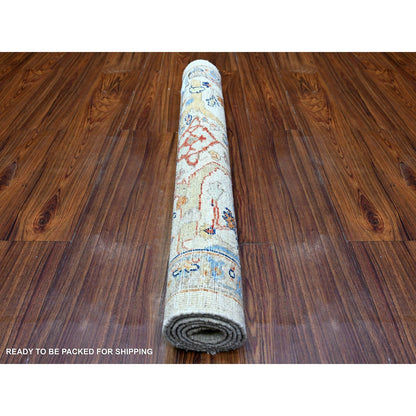 3'1"X4'8" Gray Aryana Natural Dyes Pure Wool Hand Knotted Oriental Rug