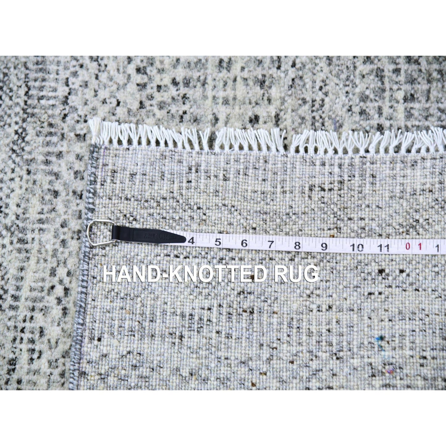 2'6"X23'4" Gray Grass Design Undyed Wool Hand Knotted Xl Runner Rug