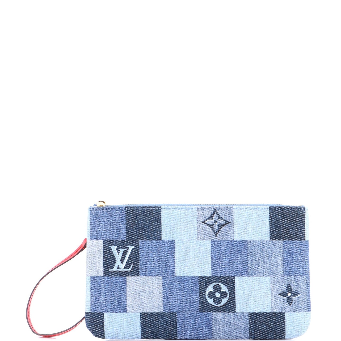 Louis Vuitton Neverfull Pochette Damier And Monogram Patchwork Denim Large