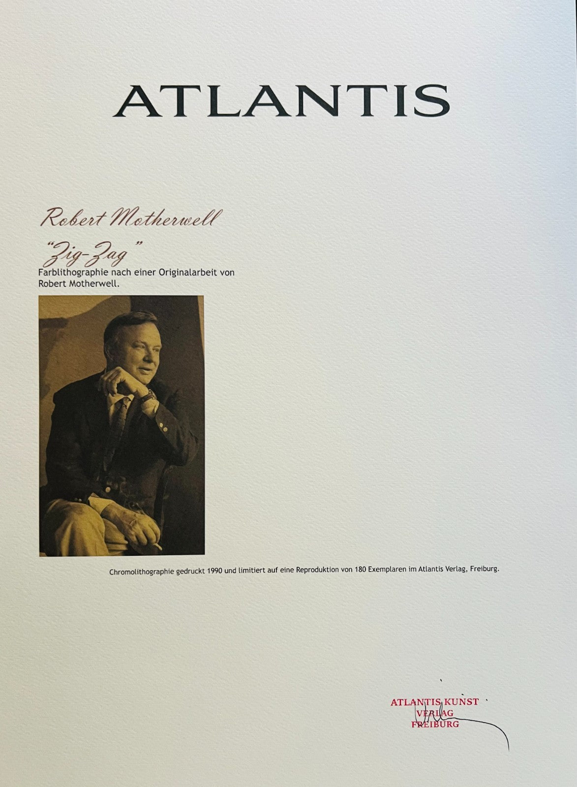 Robert Motherwell Lithograph Coa Signed Numbered Pencil Limited Ed