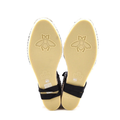 Gucci Women'S Gg Marmont Wedge Espadrilles Matelasse Leather