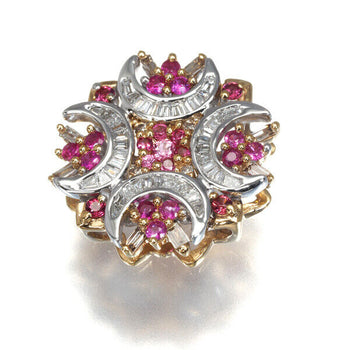 Ruby 0.15Ct Spinel 0.10Ct Diamond 0.18Ct Pendant K18