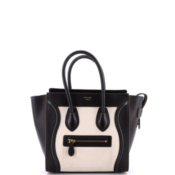 Celine Bicolor Luggage Bag Leather Micro