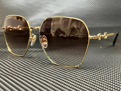 Gucci Gg0882Sa 003 Gold Square Women'S 60 Mm