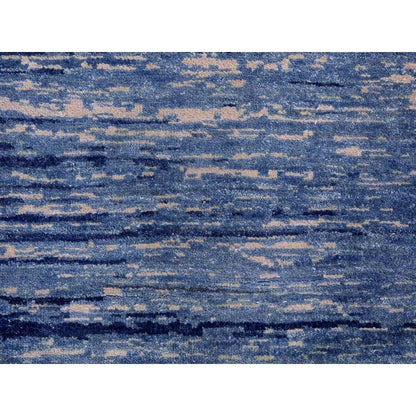 10'1"X14'1" Blue Oceanic Pure Wool Ombre Design Hand Made Oriental Rug