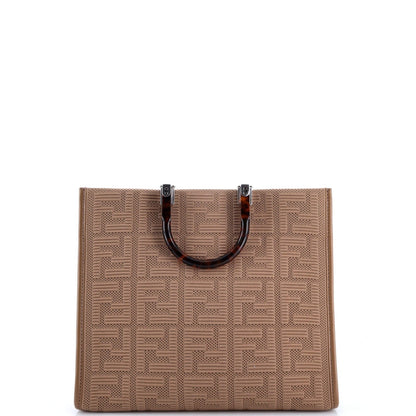 Fendi Sunshine Shopper Tote Zucca Technical Mesh Medium