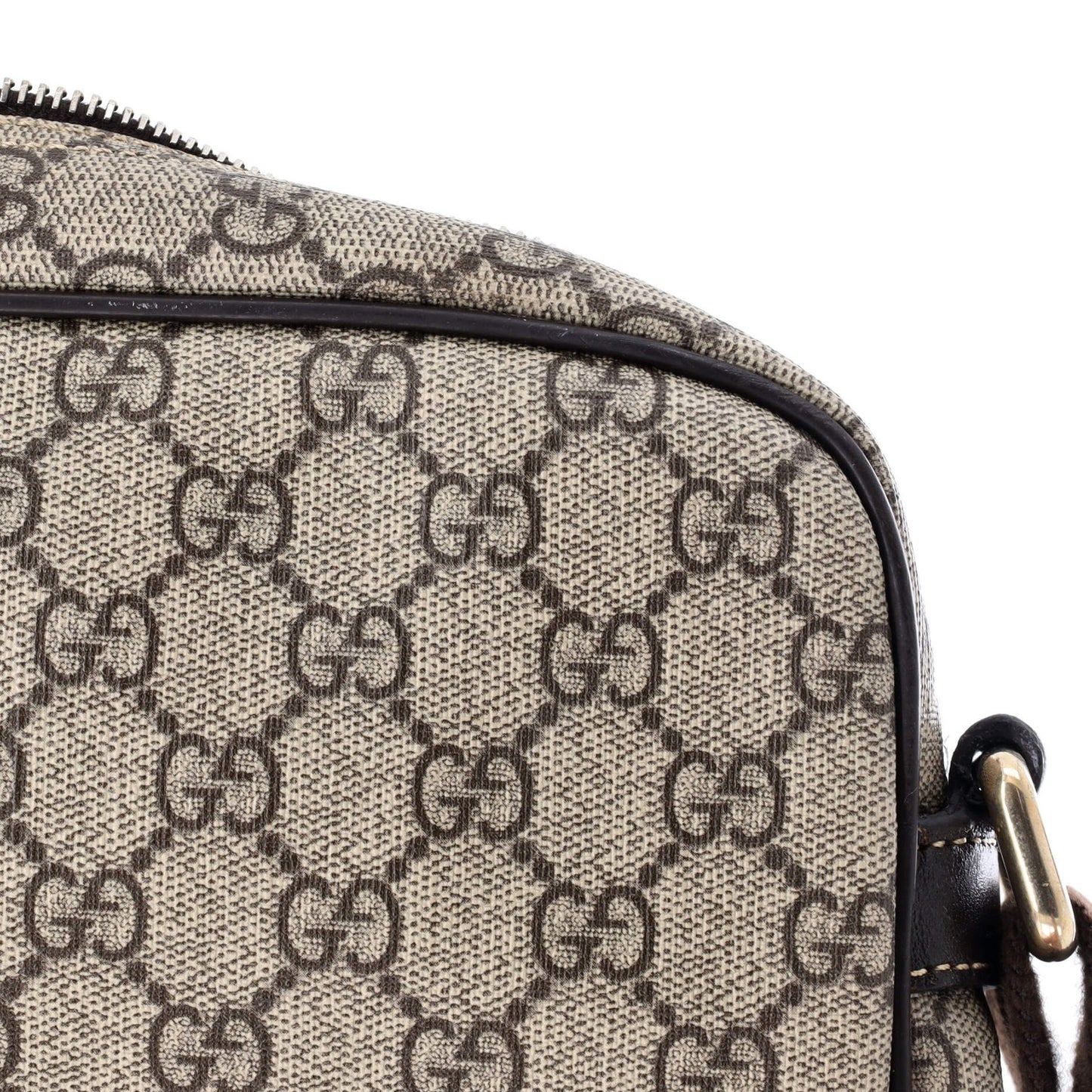 Gucci Front Zip Messenger Gg Coated Canvas Medium