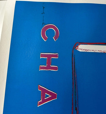 Chanel N5 Warhol  Original 1997 On Linen Green/Blue 22 X 29 Inches